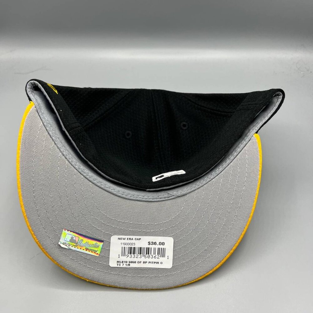 Pittsburgh Pirates Hat Men 7 1/8 Black Yellow 59Fifty New Era Fitted Cap‎ New - Picture 4 of 8